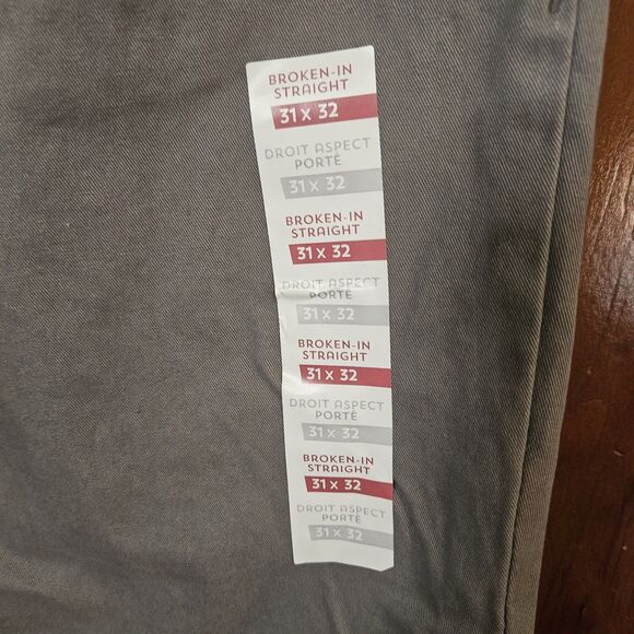 Old Navy Gray Khakis Mens Pants 31 X 32   Broken Straight Droit Aspect Porte NEW - Picture 4 of 8